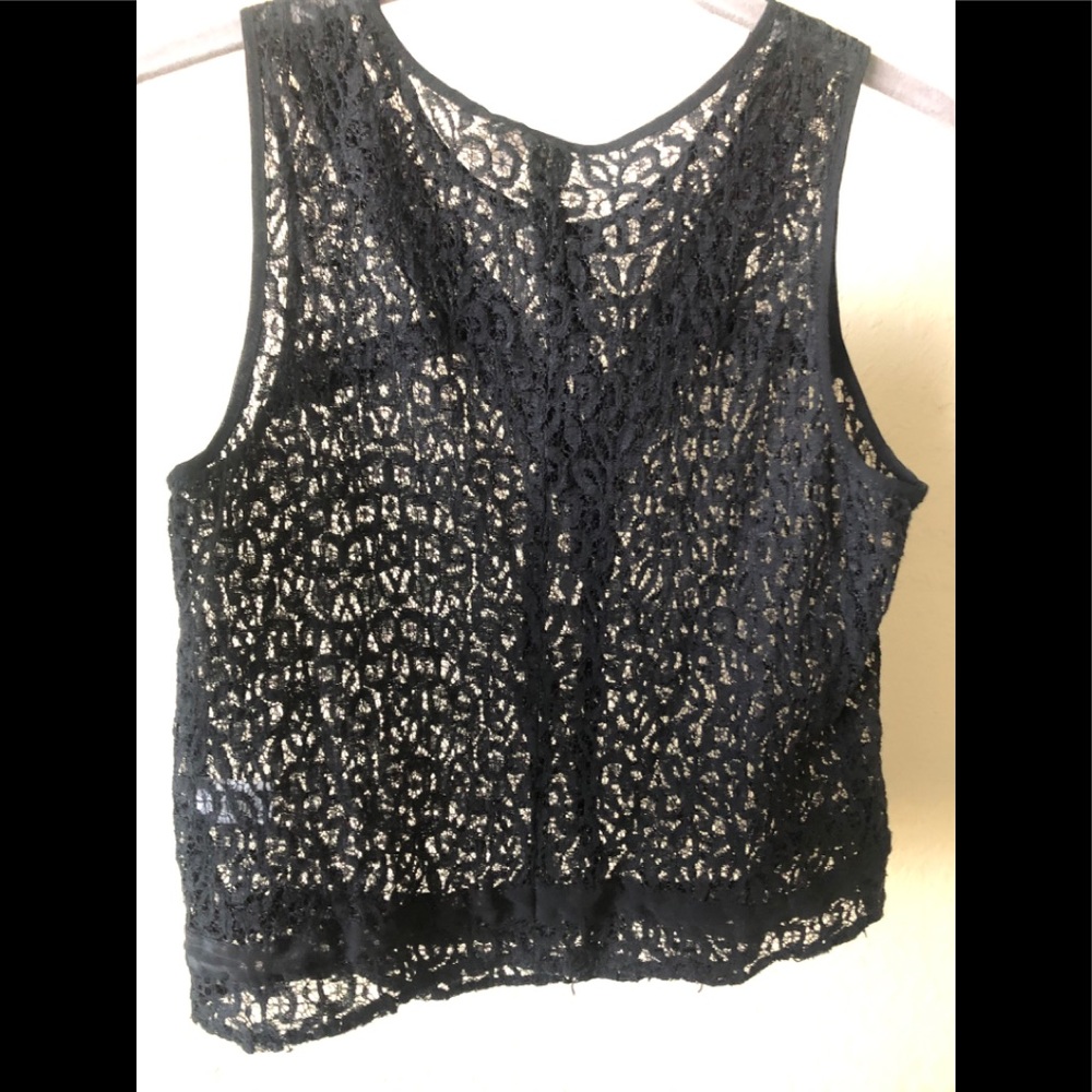 Frenchi Black Lace Crop Top